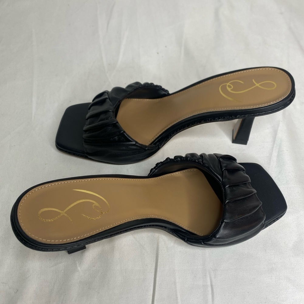 Sam Eldeman Kittie Black Leather Dress Mules 9M - Picture 7 of 9